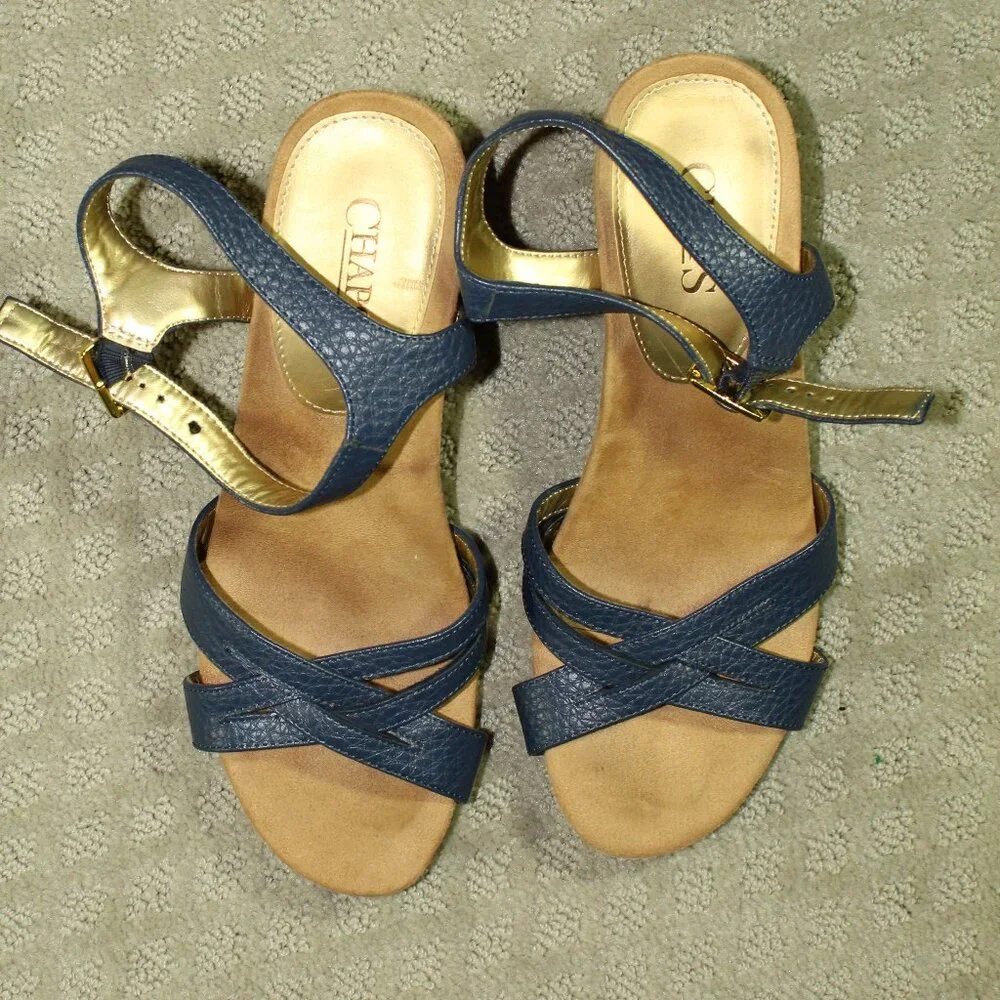 Chaps Women's Size 10 Blue Strappy 3